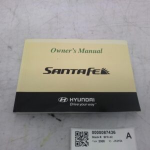 2008 HYUNDAI SANTA FE OWNERS HANDBOOK / USER MANUAL / HAND BOOK